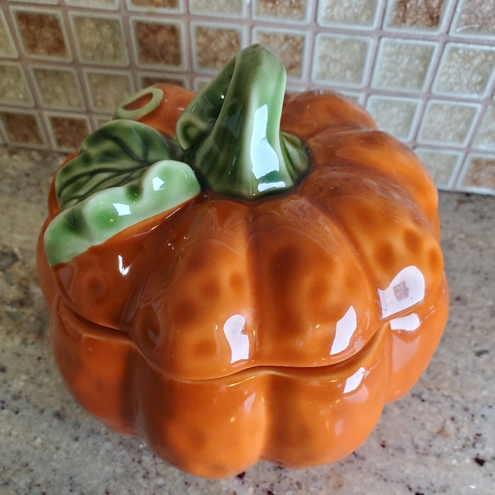 Decorative small pumpkin,perfect as candy  dish.